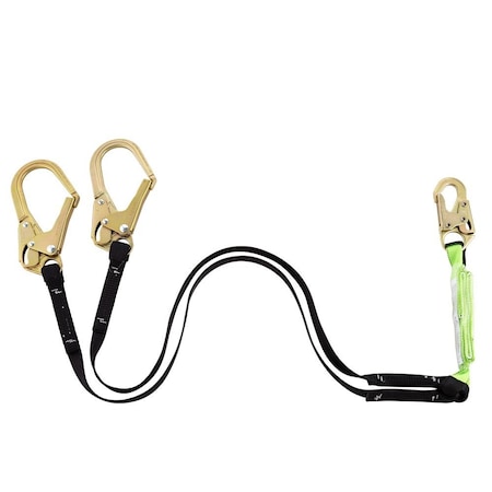 Jackson Safety Shock Absorbing Lanyards - Tear Pack 1 Webbing - Double Leg - Weight Capacity 130 to 310 Lbs - 6' V8104406